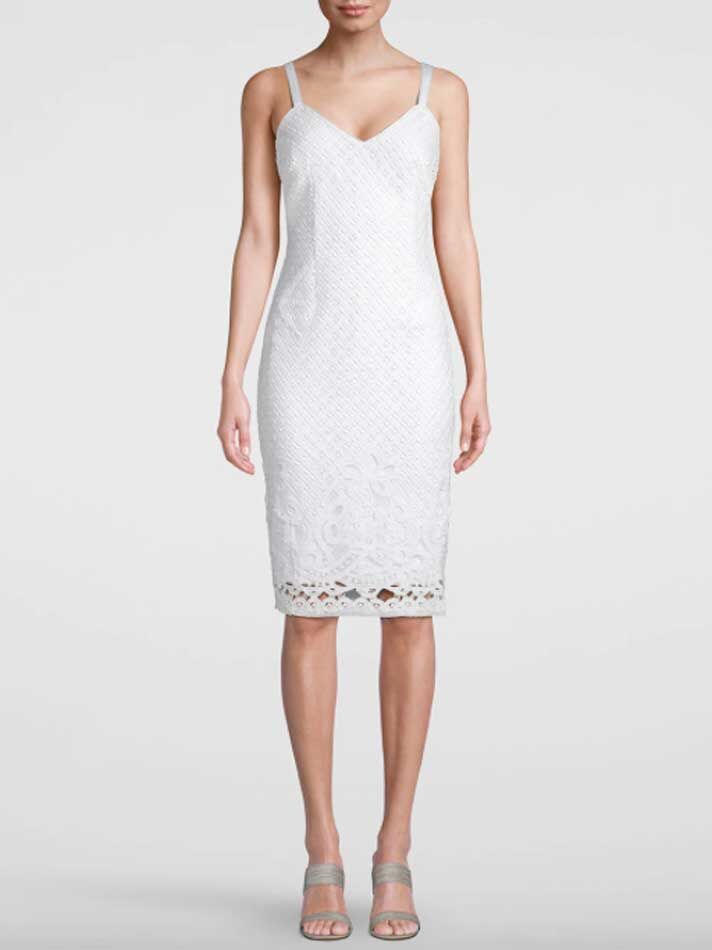 Save Money Wedding Dress - Simple midi lace wedding dress