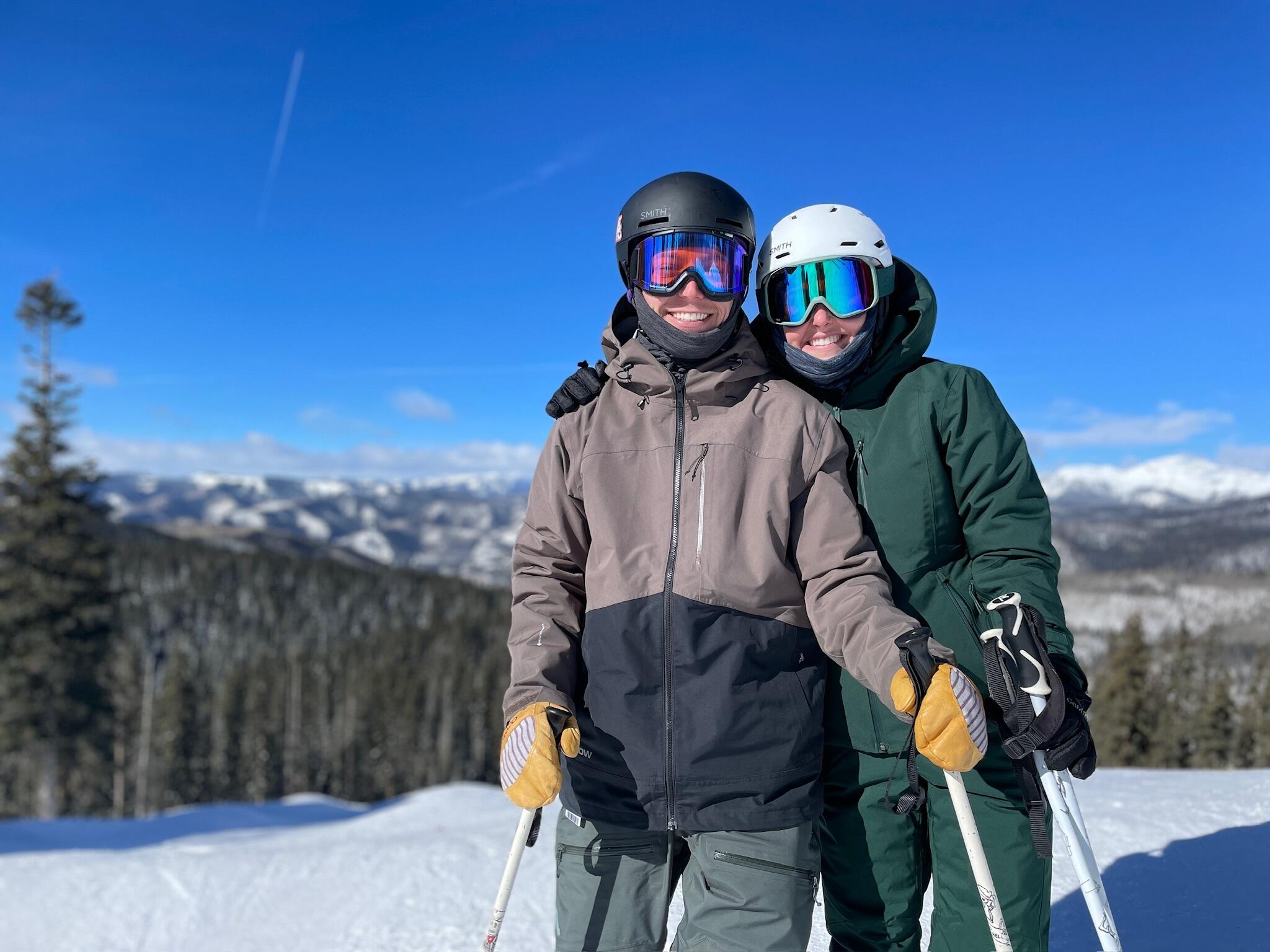 Meredith becomes an avid skier.