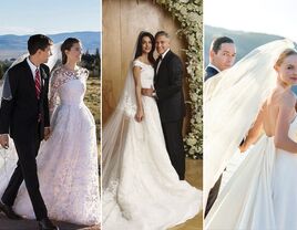 Allison Williams wedding dress; Amal Clooney wedding dress; Kate Bosworth wedding dress