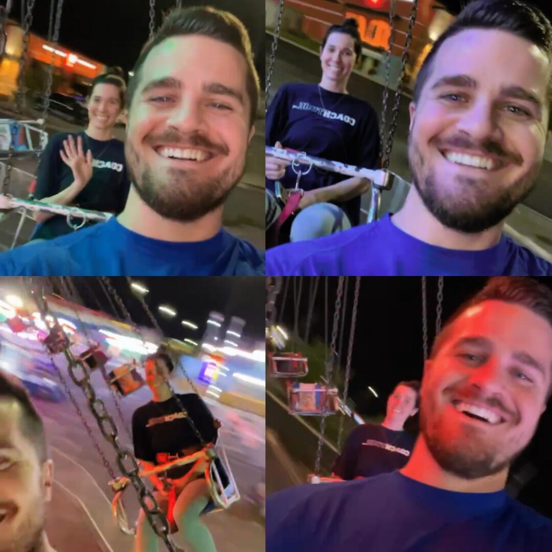 This one time, Sarah and Ben got on a swing ride at a fair... it lasted a lot longer than they expected.