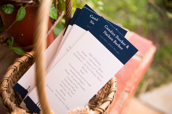 Navy And White Wedding Program