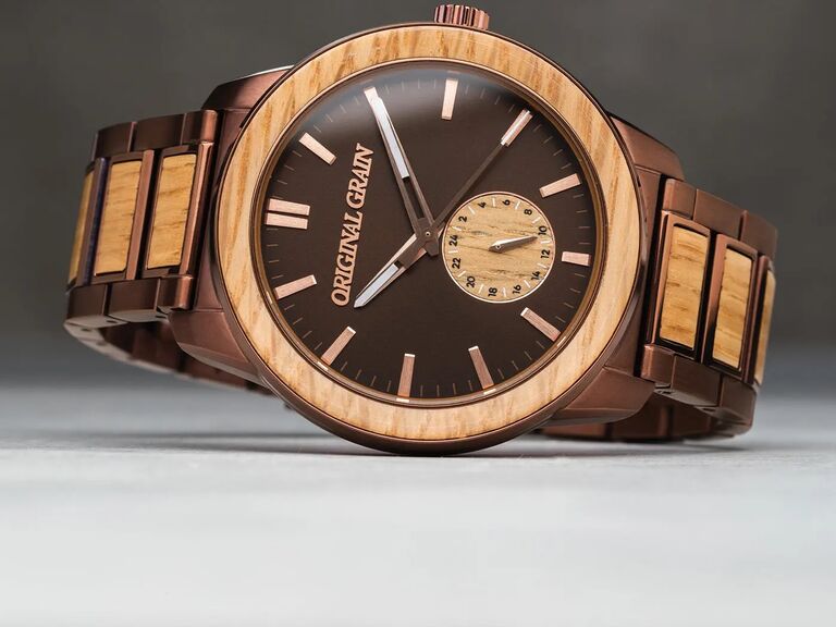 Original Grain reclaimed whiskey barrel watch unique gift for husband