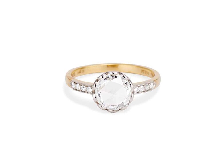 Rose cut diamond engagement ring 