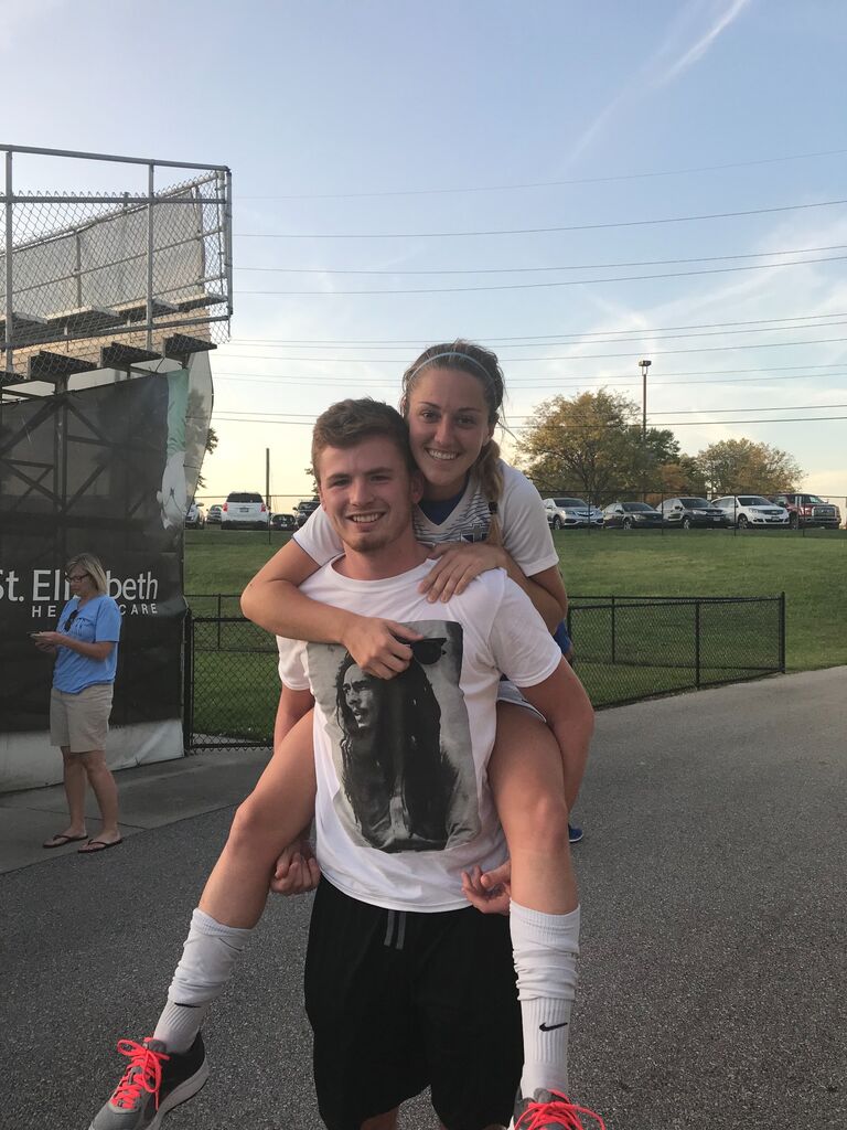 Morgan starts her college career playing soccer at Thomas More University with her #1 fan by her side! 