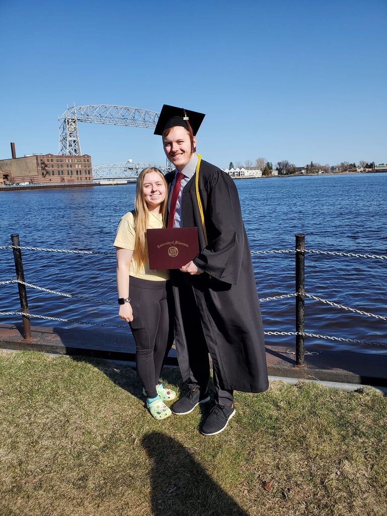 Chris's college graduation with his bachelors degree!