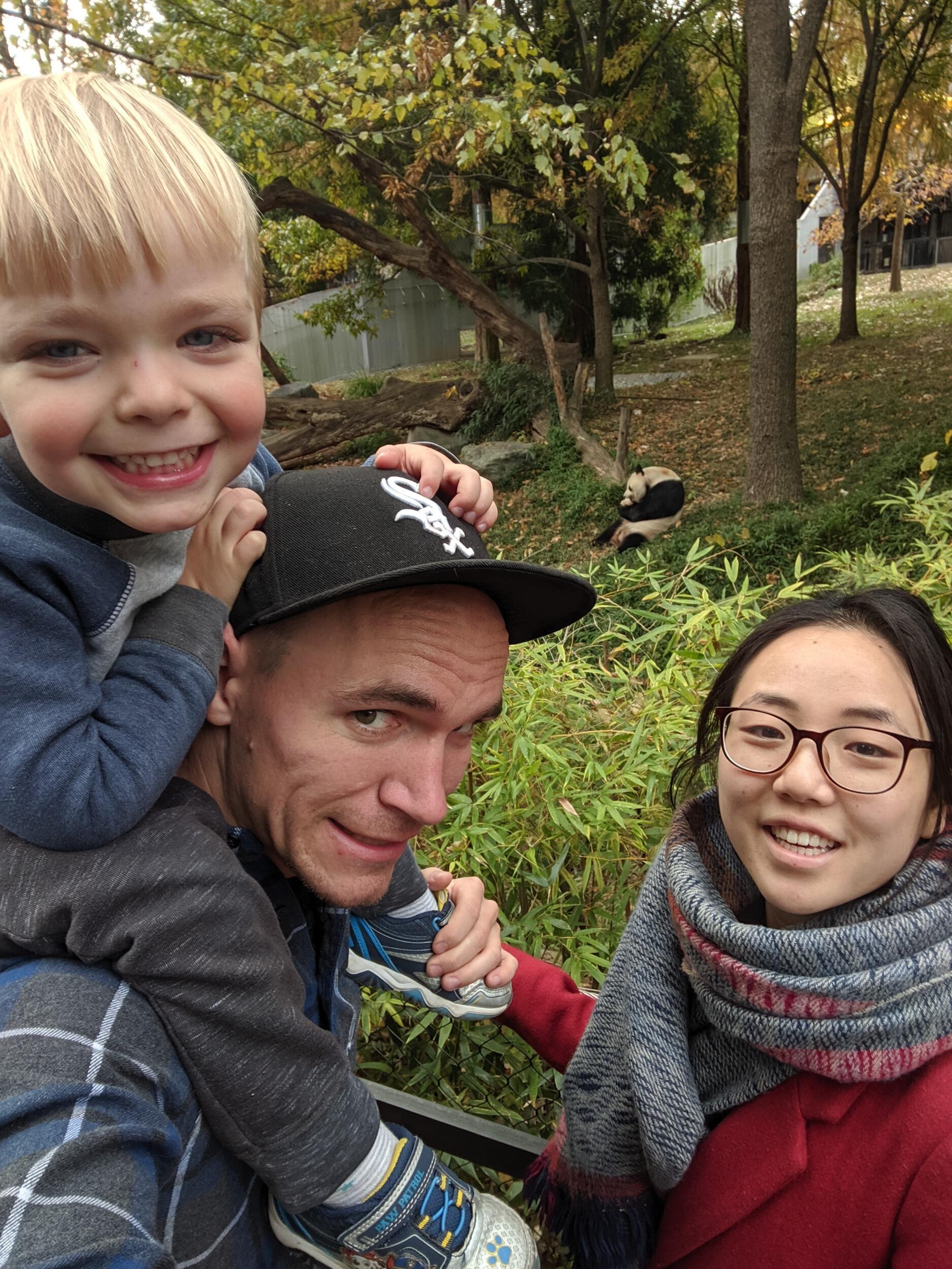 Checking out the pandas with Martin