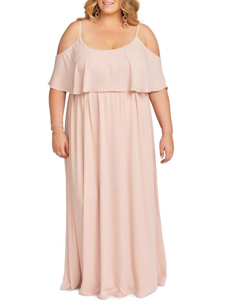 bridesmaid dresses blush pink plus size