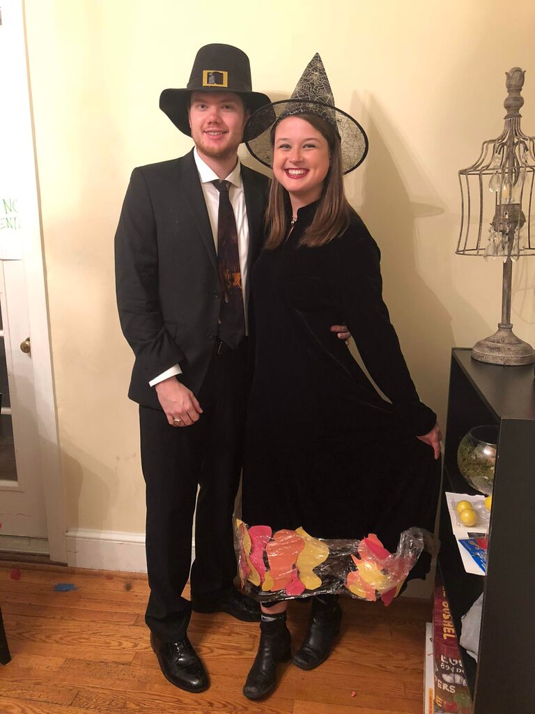 In college, they always had fun coming up with creative costumes for Halloween! Here they are as the Salem Witch Trials.