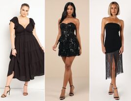 Three black bachelorette party dresses