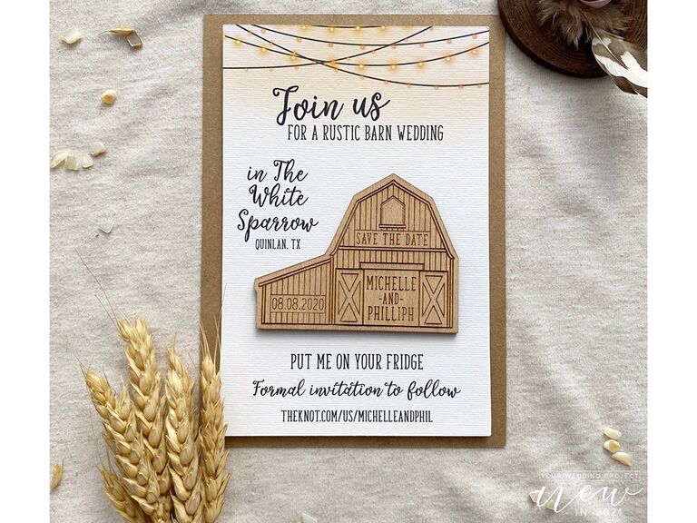 Save the Date Magnets Cards, Wedding Invitations, Rustic Magnet