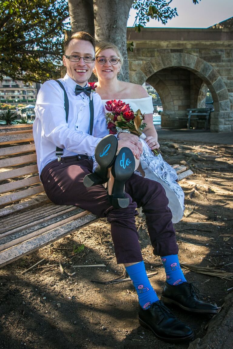 We say "I Do" celebrating with family in Sydney, Australia overlooking to Opera House and Harbour Bridge