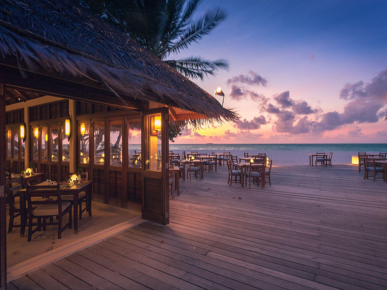 A romantic sunset at Meeru Island Resort and Spa