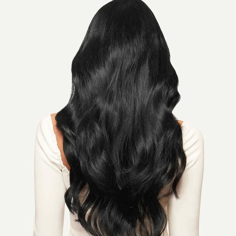 Jet black hair extensions for wedding