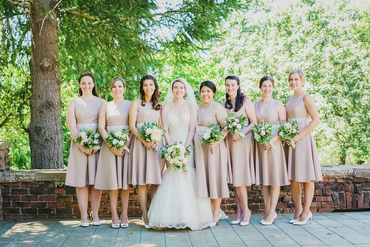 tan bridesmaid dress