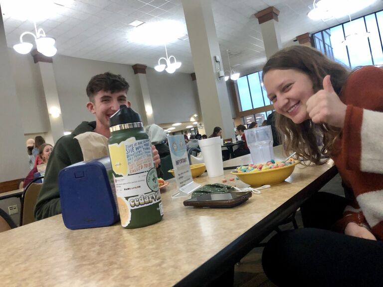 Right after we became official! A very romantic Chucks dinner haha