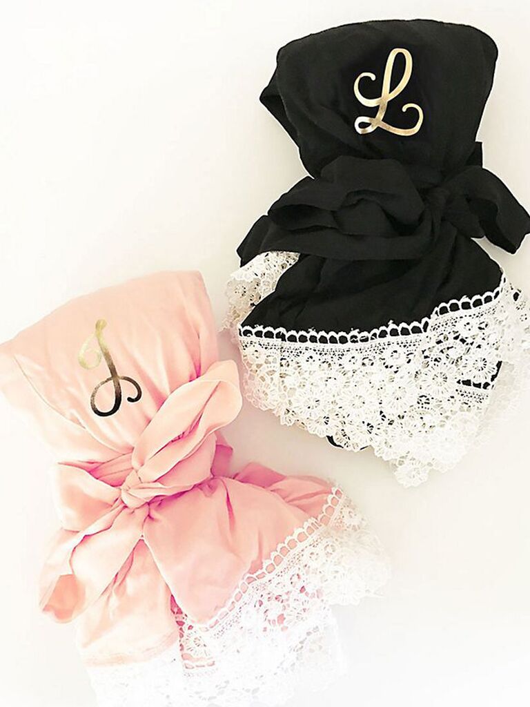 monogrammed bridesmaid robes