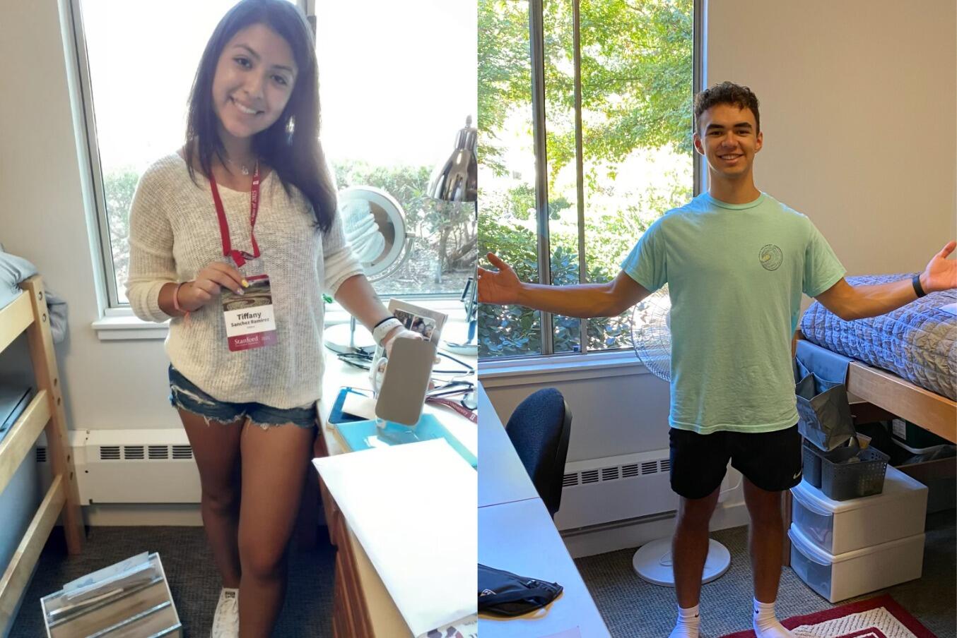 Move-in day to our freshmen Stanford dorm (only 1 door away from each other)!