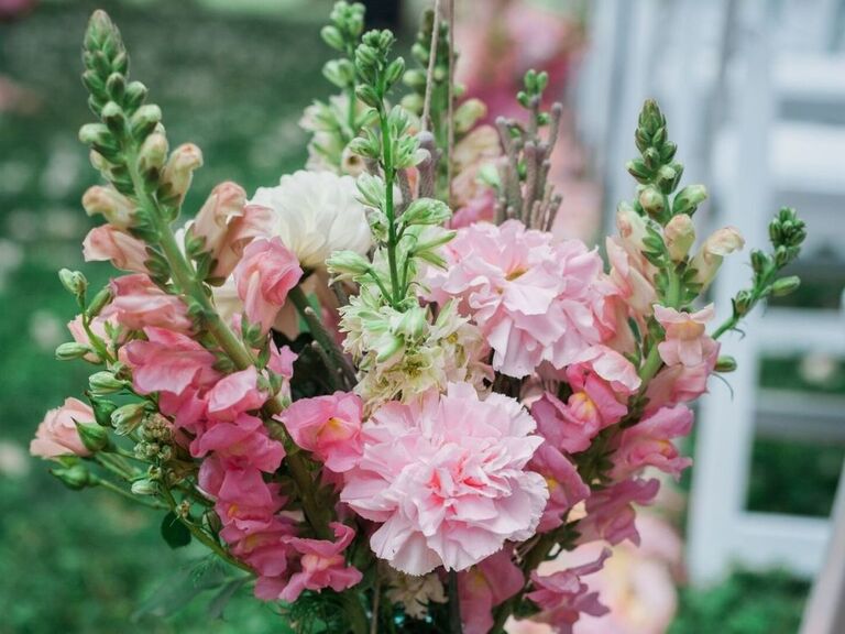 pink snapdragon floral arrangement