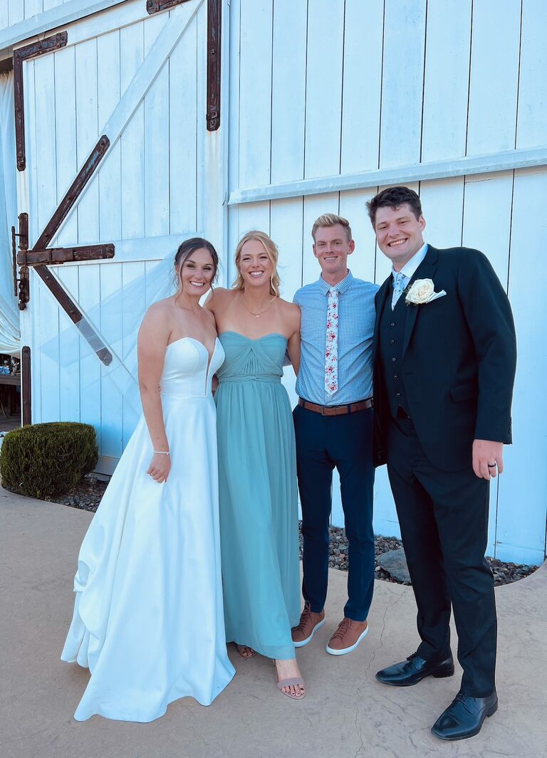 Celebrated Hannah's former basketball teammate Emily (Bridesmaid) and her hubby Aleks on their beautiful wedding day! #gostangs