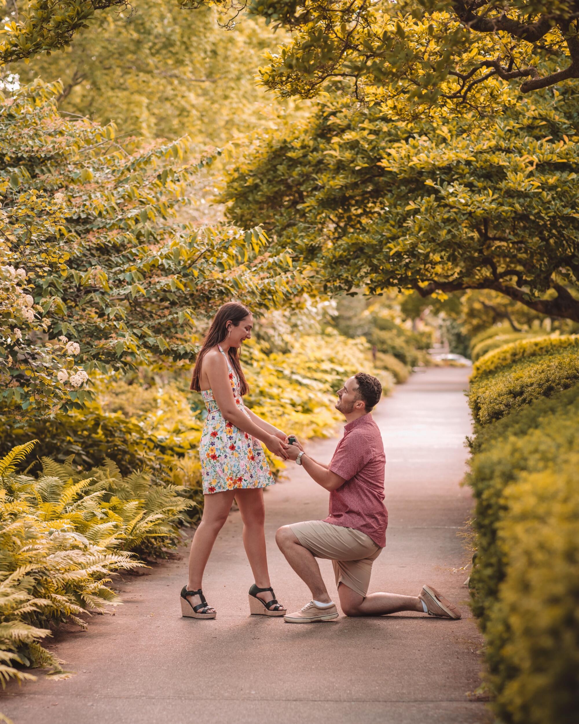 Engagement! Joe surprised Whitney during a "Couples Spring Photo Shoot" at Ault Park. 