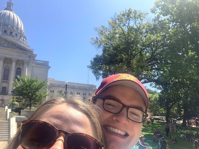 Mary and Caleb celebrate their FIRST anniversary in Madison, Wisconsin. It was the perfect half way point to meet between Caleb's fieldwork in Minnesota and Mary's in Indiana. We also discovered that Mary will take the selfies in this relationship! 