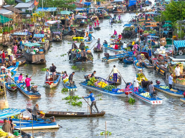 Floating market in Vietnam