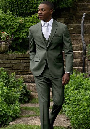 Own … Don’t Rent. You deserve better for your special day! Be the first (and only) to wear your new wedding suit. Crafted in a luxurious stretch blend fabric, the SHARKSKIN forest green jacket features notch lapels, a 2-button enclosure, side vents, 4-button vented sleeves & premium interior lining. For pants, we recommend matching colored pants. Be sure to ask about the FREE GROOM INCENTIVE PROGRAM.