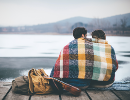 Couple under blanket