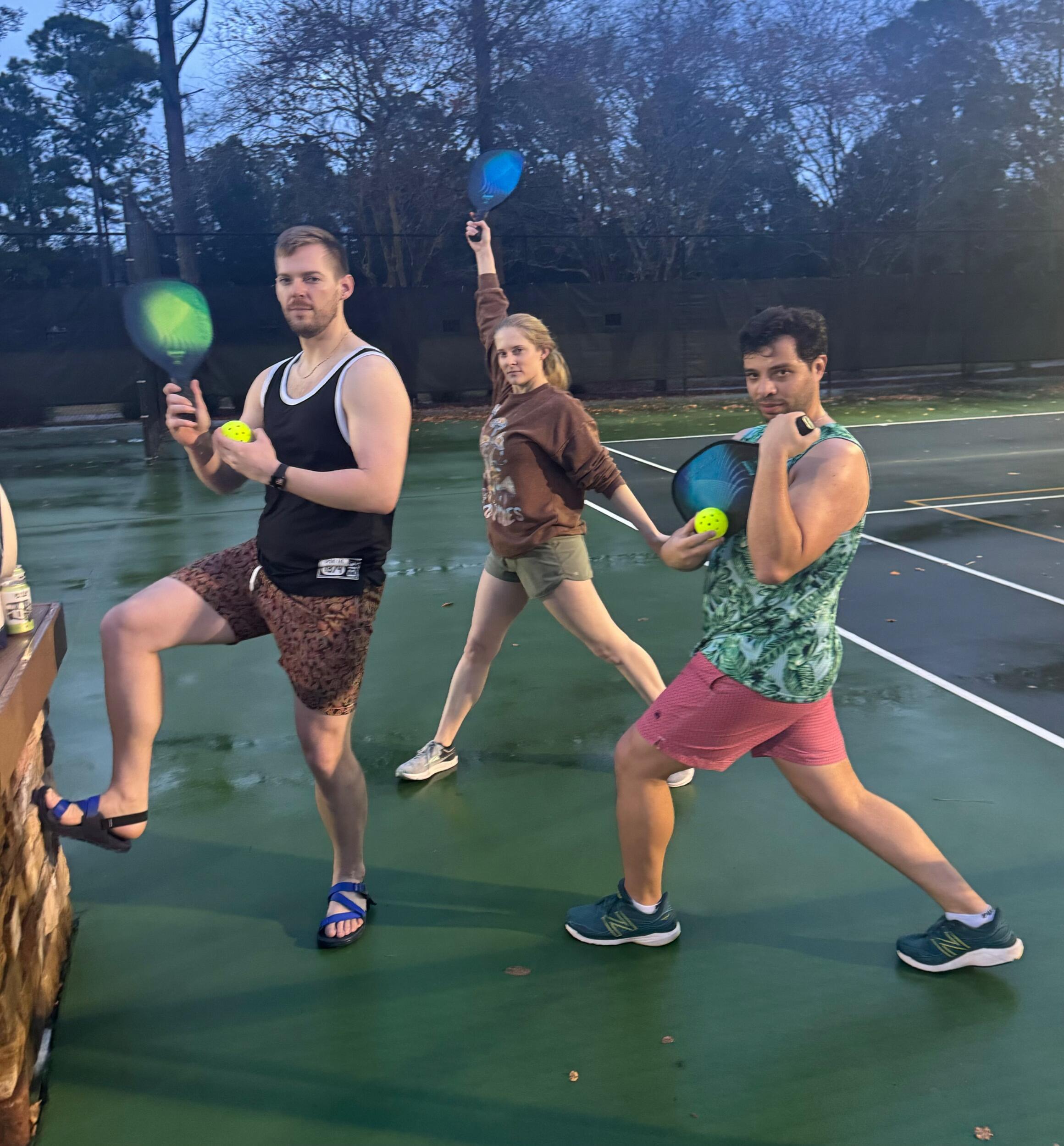 The pickleball itch begins with Julia and Karim

Pro Tip: The louder you swear the longer you keep the court