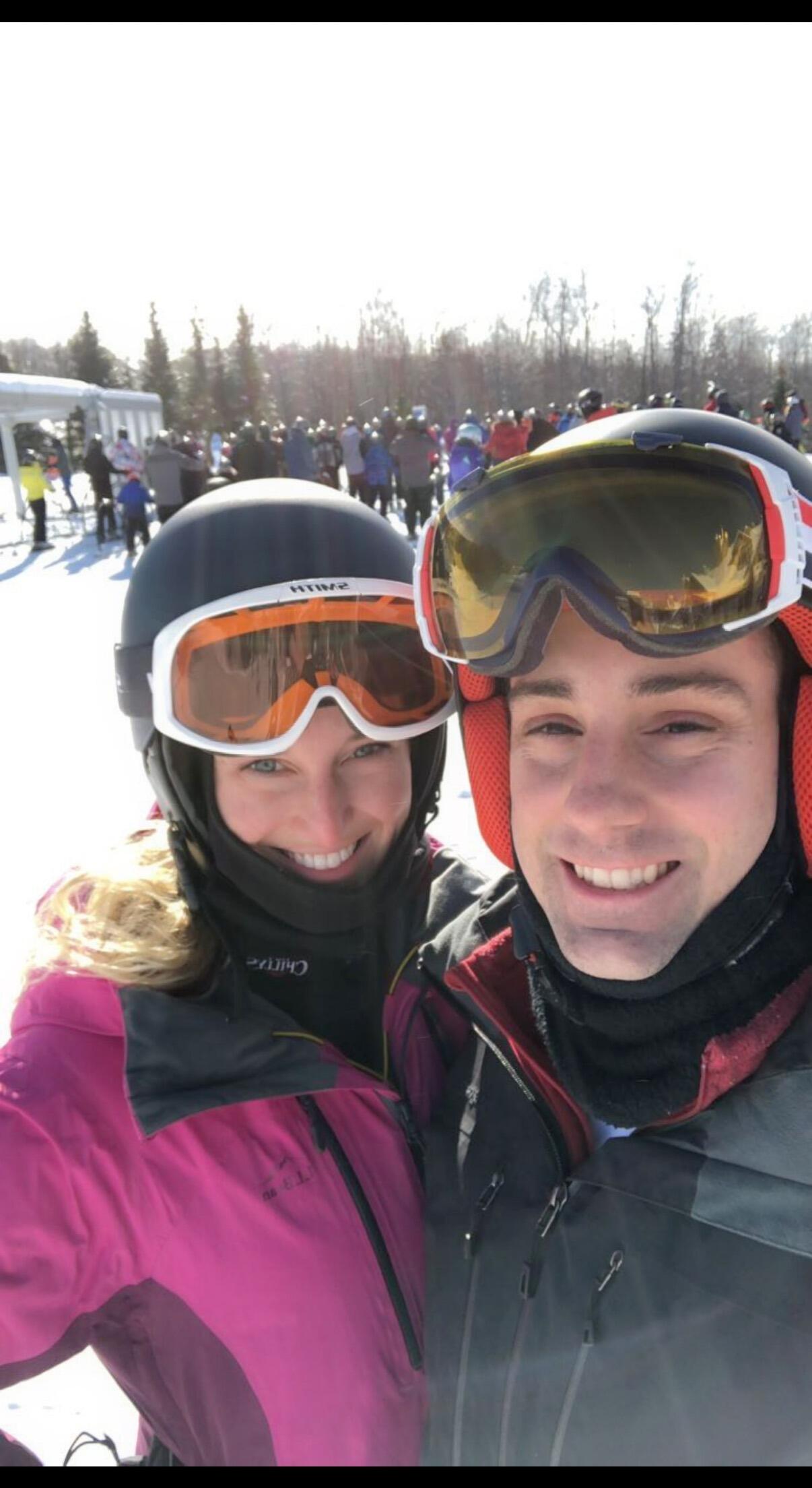 Erin's 1st Trip to visit Chris's family on Okemo Mountain! 

She is wearing all borrowed ski gear because her West Coast ski attire didn't stand a chance against the -23 degree temp....for some reason she came back the following winter