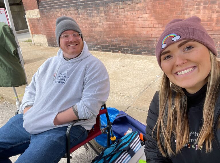 Todd supported Nataleigh at her first market for her small business.
