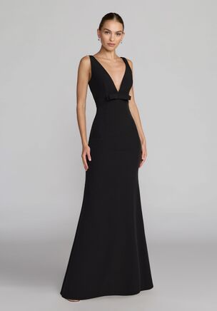 Ieena for Mac Duggal
Crepe fabric (100% polyester)
Fully lined
Plunging v-neck
Sleeveless&nbsp;
Bow detail on bodice
V-back
Mermaid silhouette
Concealed back zipper
Approx. 60" from top of shoulder to bottom hem
Available in Black
Style #2371