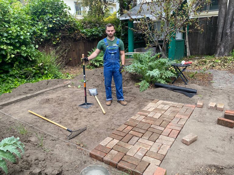 Building a patio in our backyard! (This is just too good of a photo not to share)