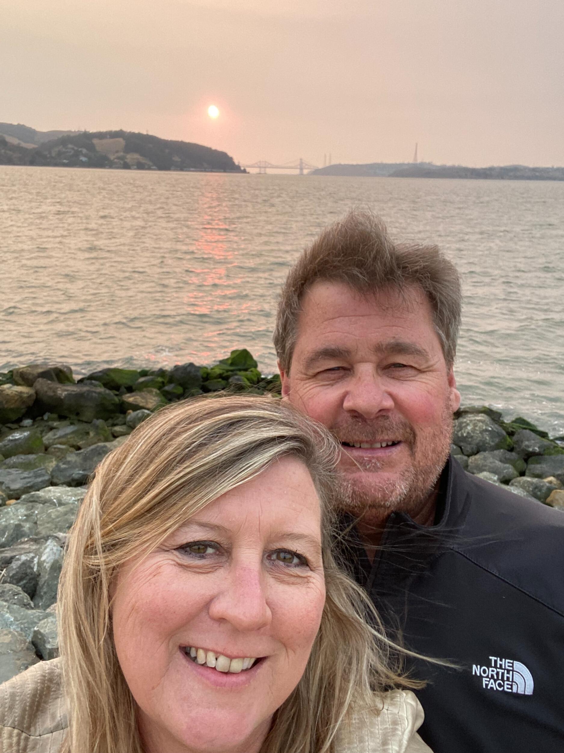 Walk along the water after a wonderful meal celebrating five years.