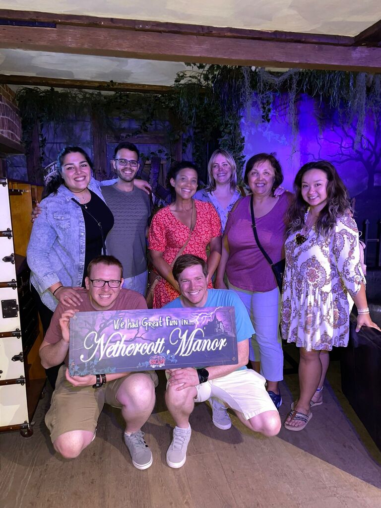 Our first Escape room together, one of many funtivities to feed our competitive sides. We of course escaped with the help of this wonderful bunch. GO TEAM!