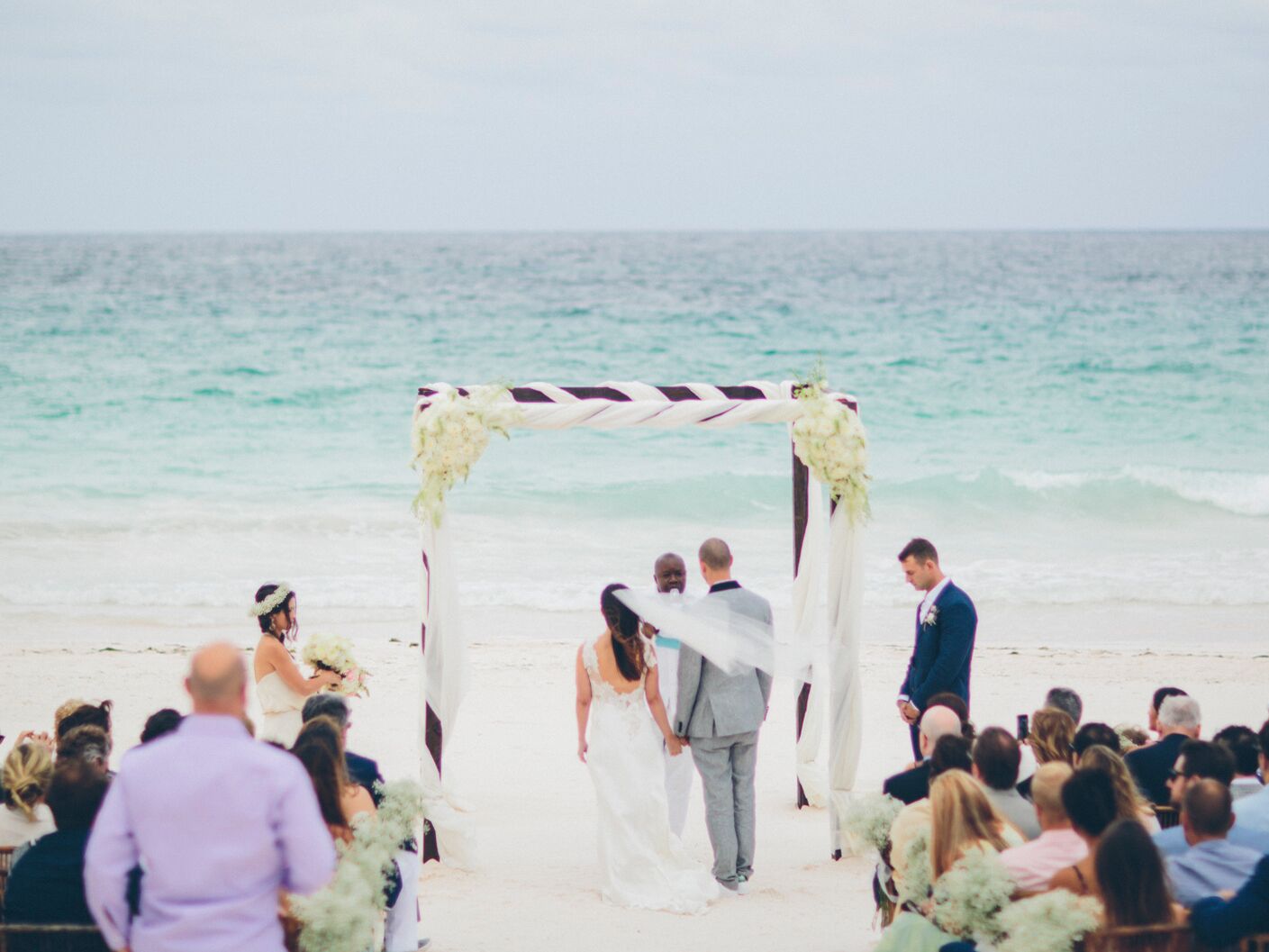 Couple in Bahamas for destination wedding.