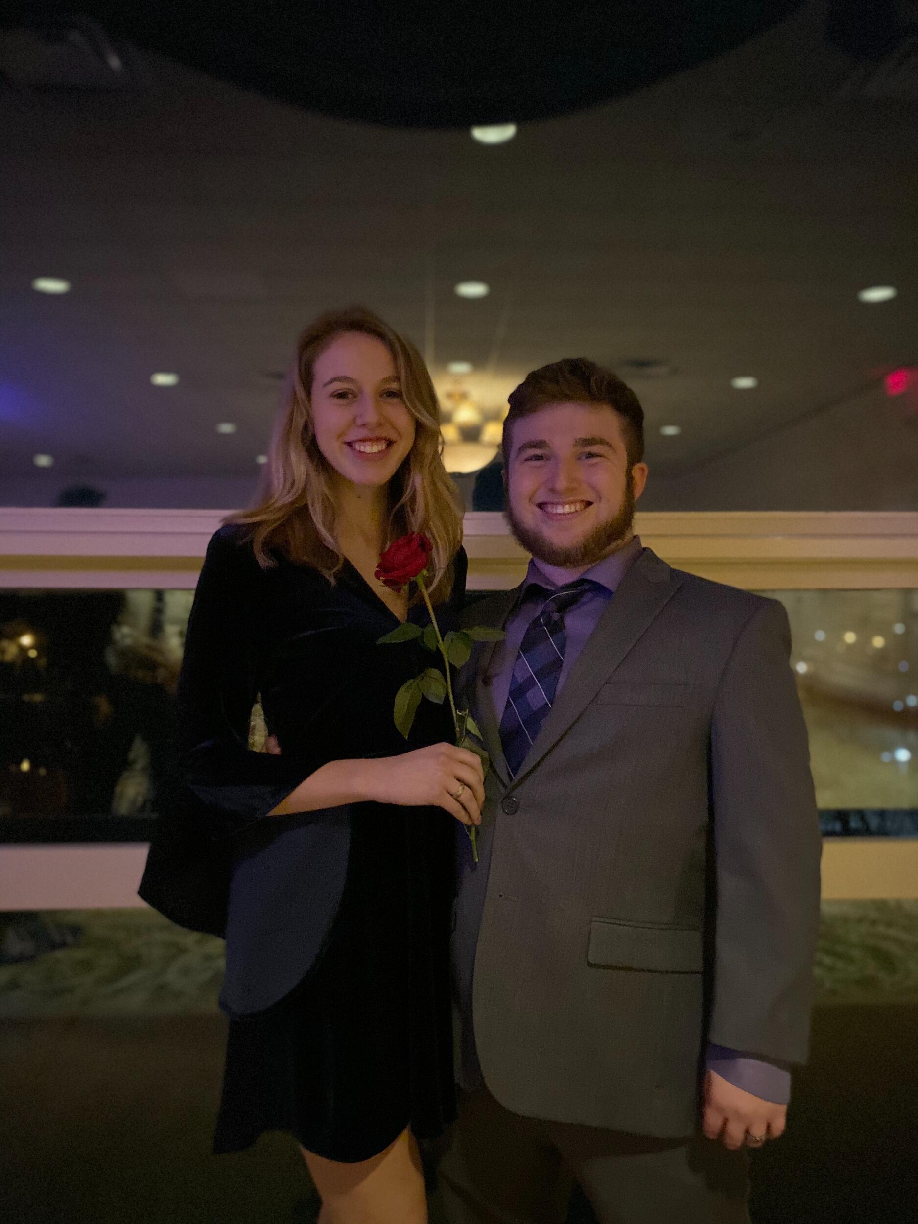 We went long distance for college (about a 4-hour drive from UVM to RPI), but we always got together for Sigma Phi Epsilon's formals! :)