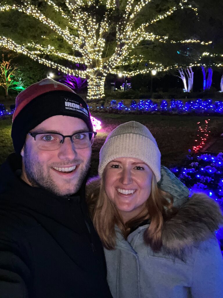 We take another photo in front of our tree!
