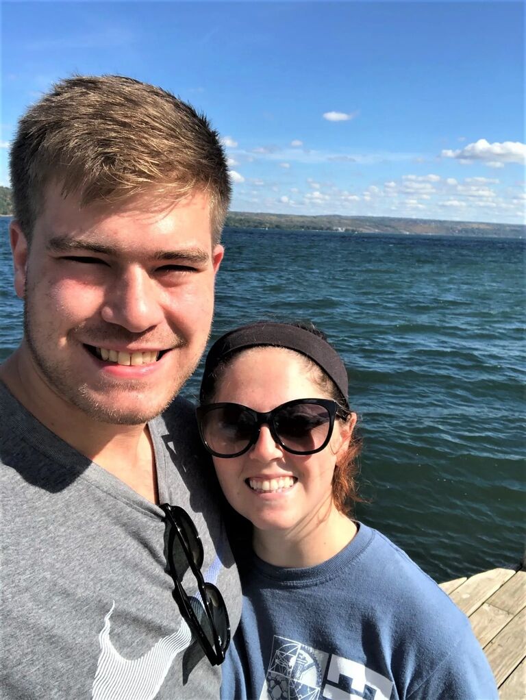 Walking along the water at Cayuga Lake, NY