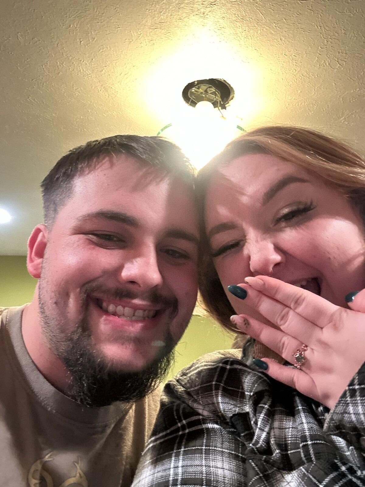 ENGAGED! Pipers Parents house, New Years Eve the ball's about to drop, Piper turns to Hunter as he starts nervously chugging his champagne, "jeez babe you have to save some for the ball drop"
Little did she know...