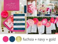 Navy, pink and gold wedding color palette