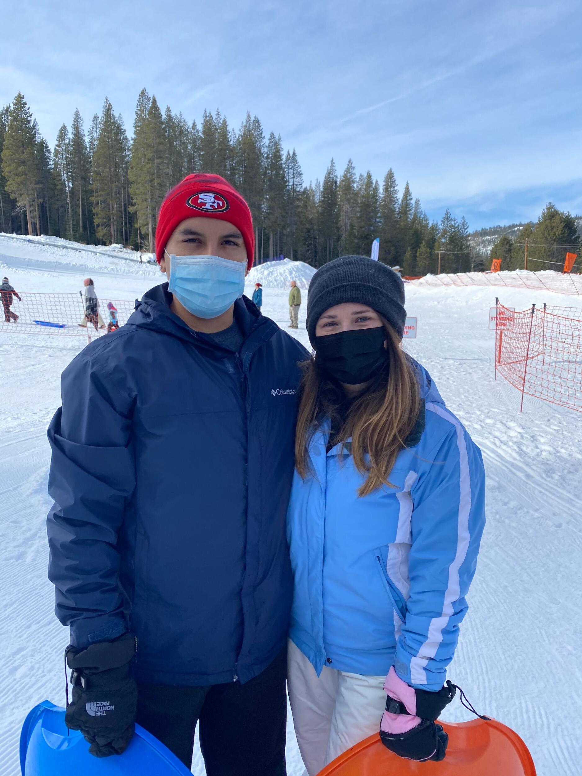 We took a trip to Lake Tahoe to go sledding with Kelsey. We all wanted to go play in some snow during COVID years