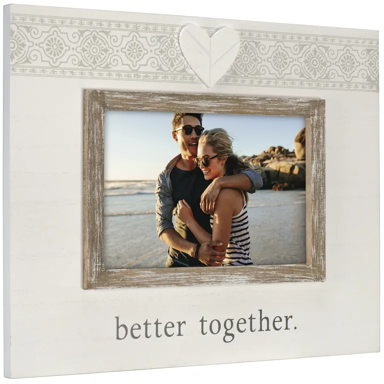'Better together' rustic engagement picture frame 