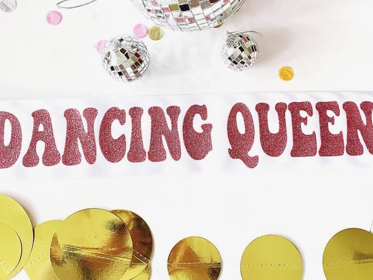 Dancing Queen Bachelorette Sash from BrantPointPrep for your bach party