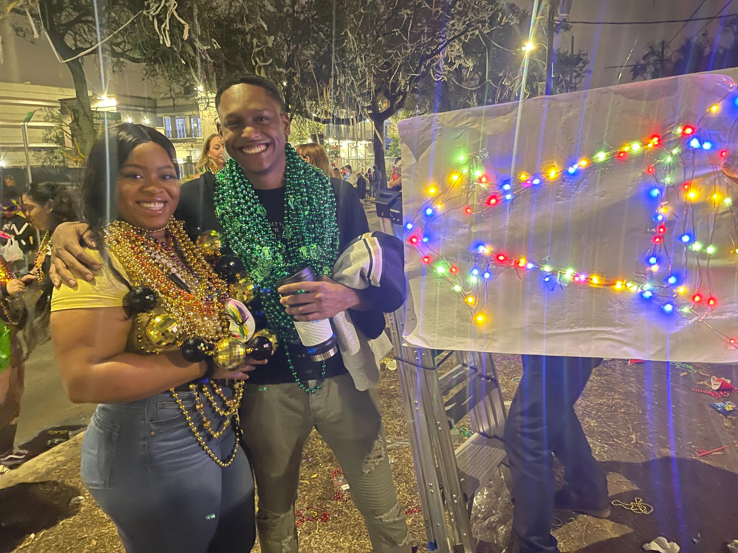 Jabari and Alexandria celebrate Mardi Gras in New Orleans.