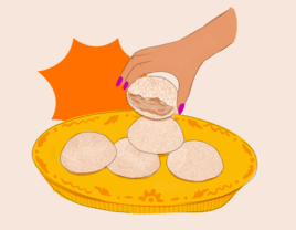 Illustration of plate of mexican wedding cookies