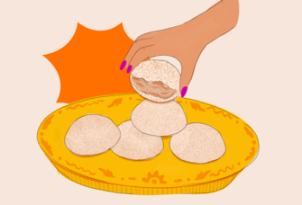 Illustration of plate of mexican wedding cookies