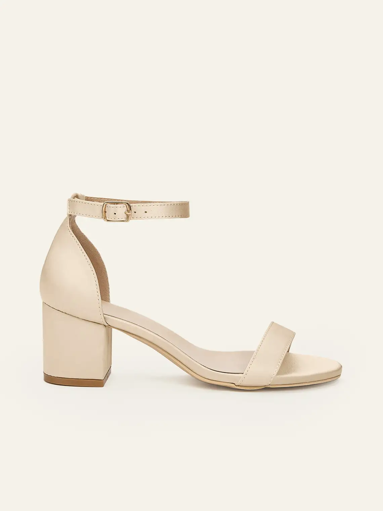 Azazie champagne kitten heels
