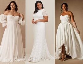 Collage of plus size wedding dresses 