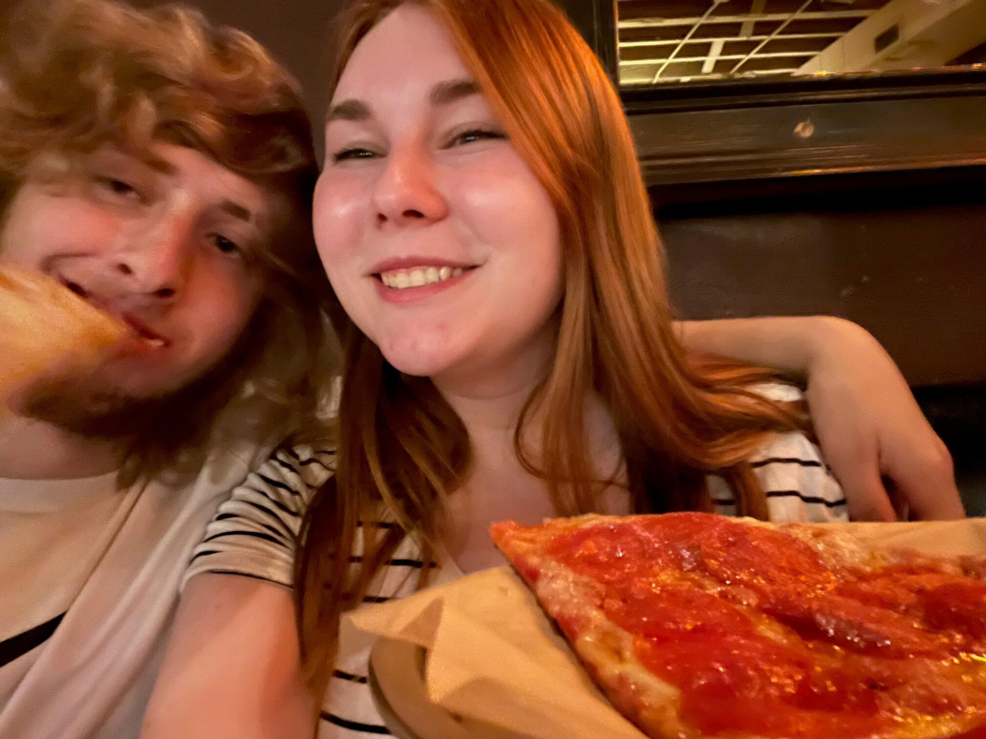 Once in Seattle the two quickly started exploring the city and the areas surrounding it. They discovered that the pizza in West Seattle is the best by far and nothing like that terrible Missouri pizza (I'm looking at you Imo's). They found it so good that Nick was caught on camera stealing a slice from Crystal! 